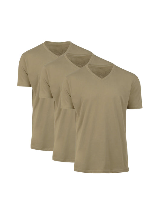 V-Necks | 3-Pack Khaki