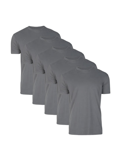 Charcoal Crew Tees - 5-pack