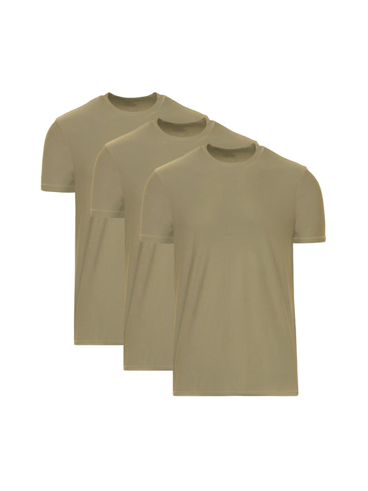 Khaki Active Tees - 3-pack