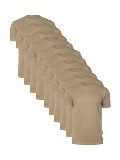 Khaki Crew Tees - 10-pack