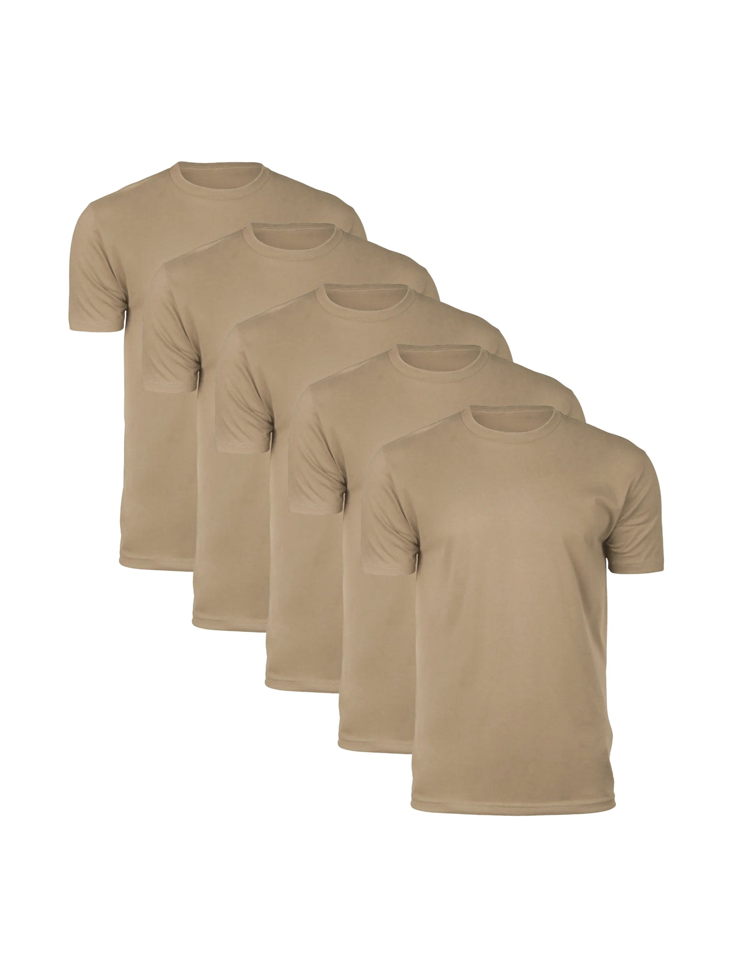 Khaki Crew Tees - 5-pack