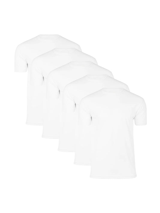 White Crew Tees - 5-pack