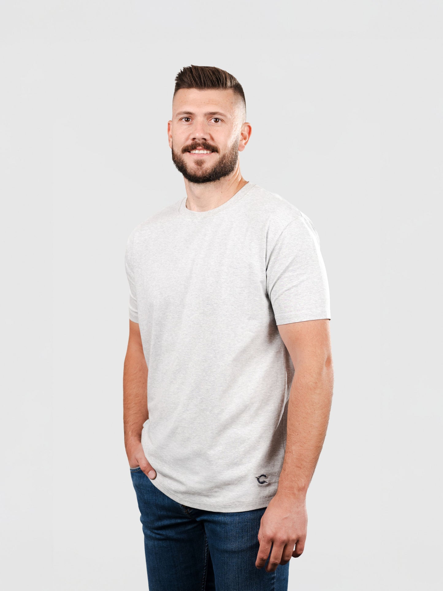 Crew Tee | Heather Grey
