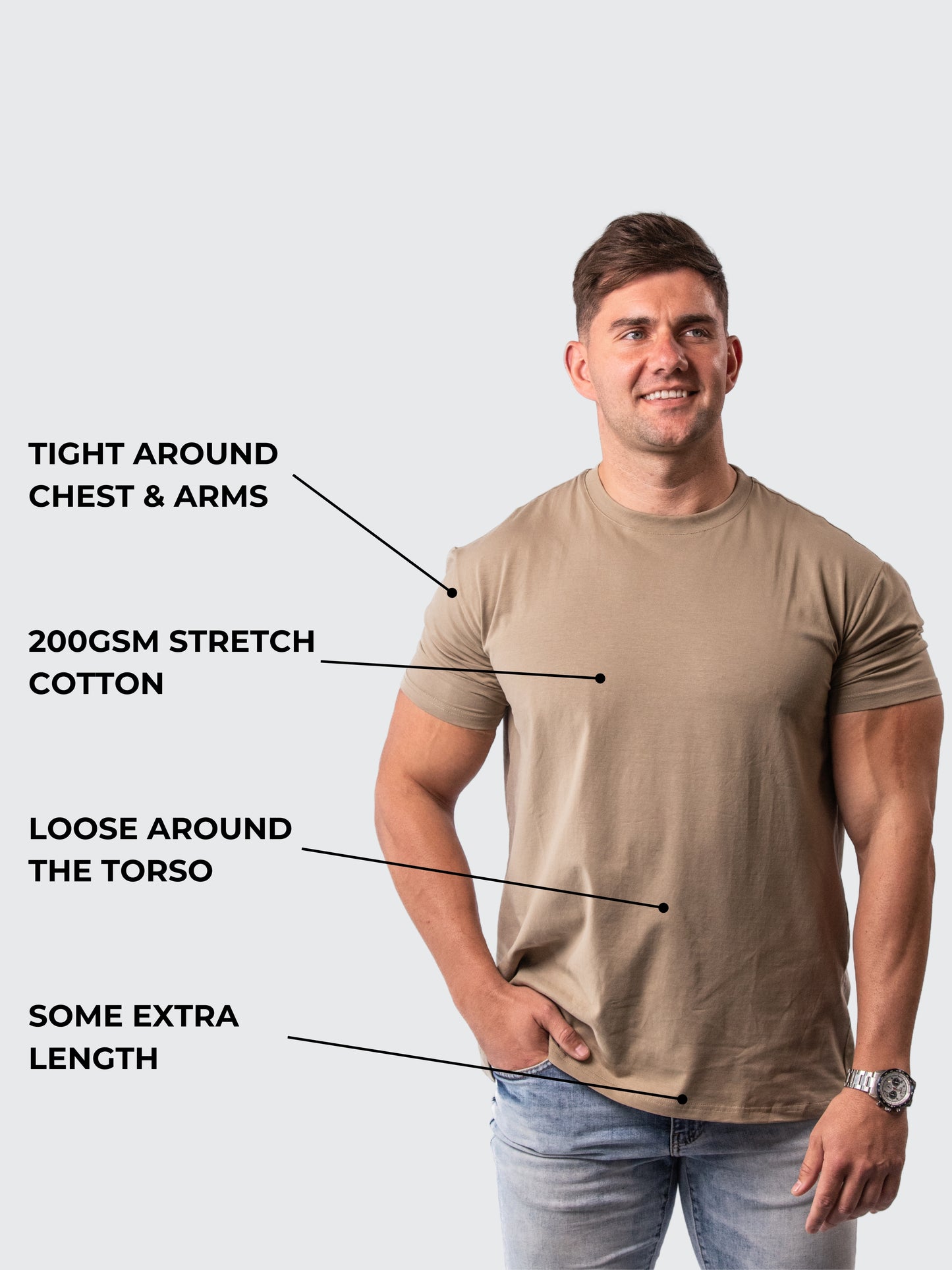 Khaki Crew Tees - 3-pack