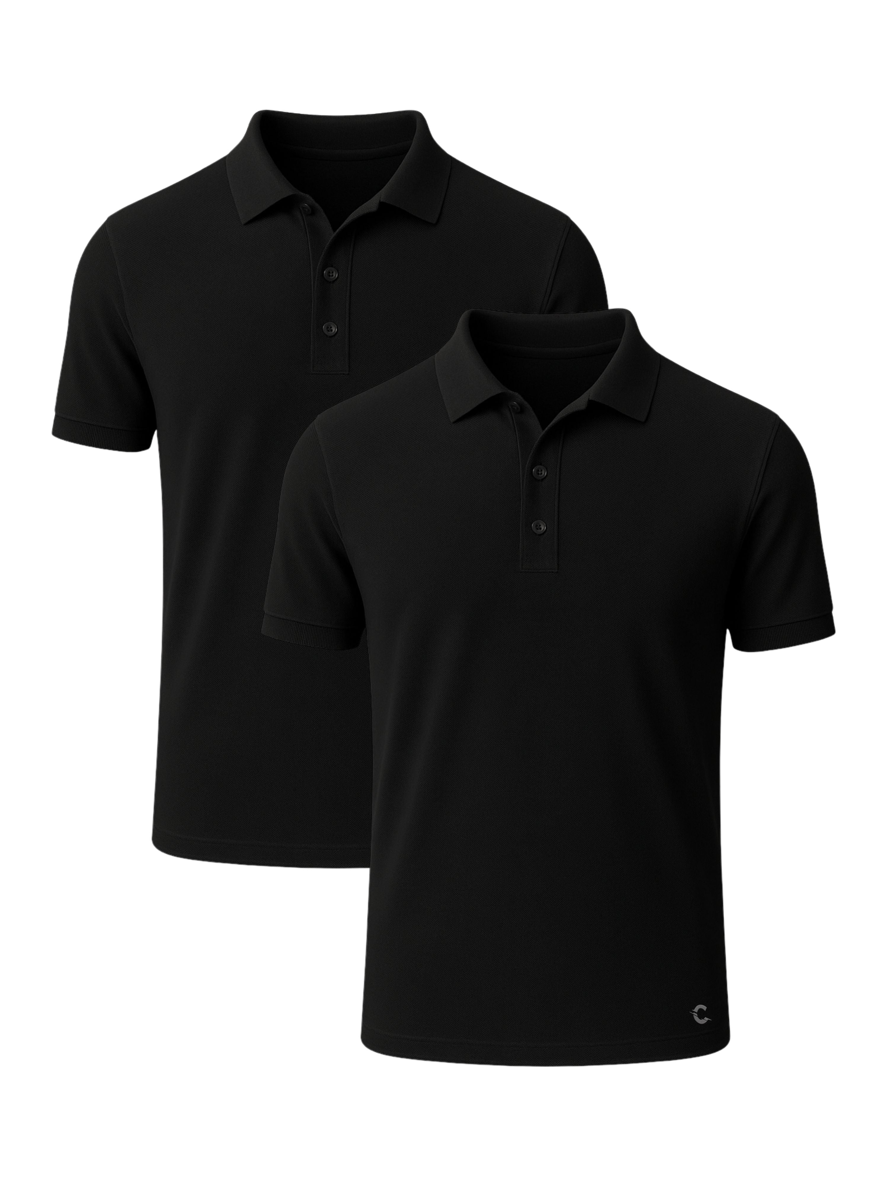 Pique Polos | 2-Pack Black