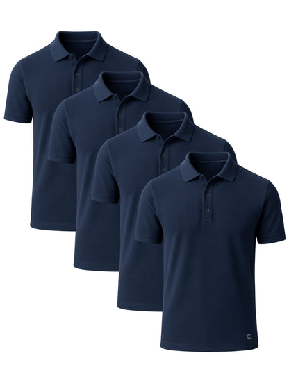 Pique Polos | 4-Pack Navy