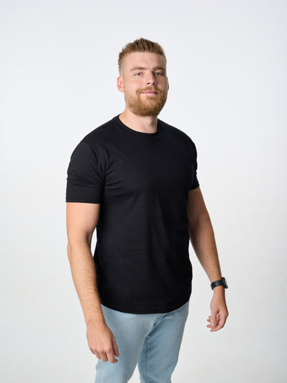 classic cut cotton crew neck t-shirt in black