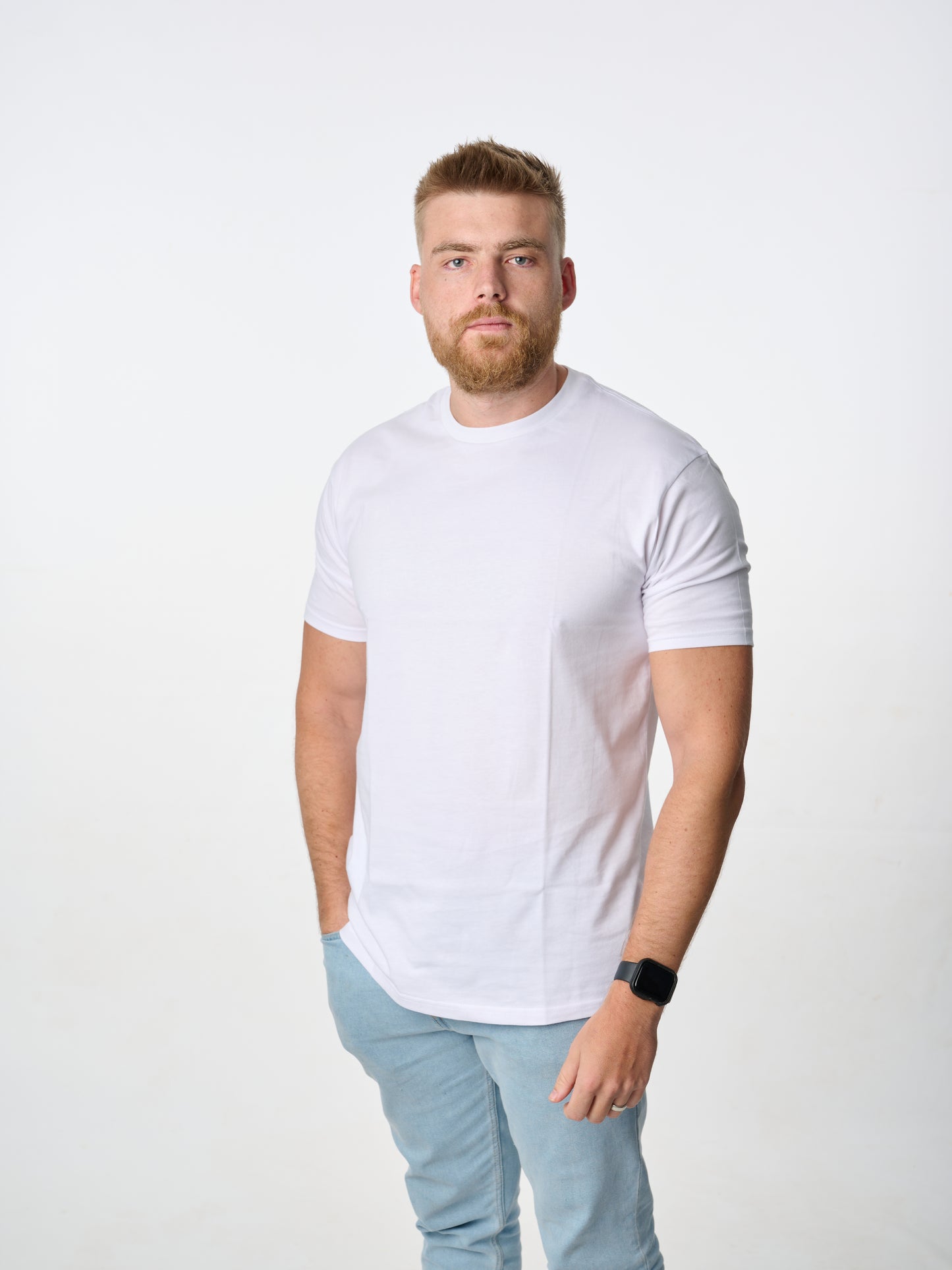 classic cut cotton crew neck t-shirt in white