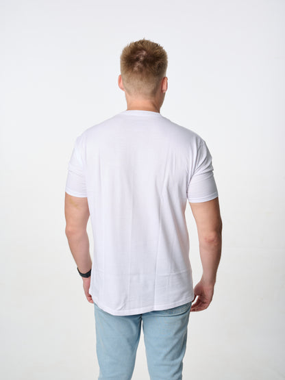 classic cut cotton crew neck t-shirt in white